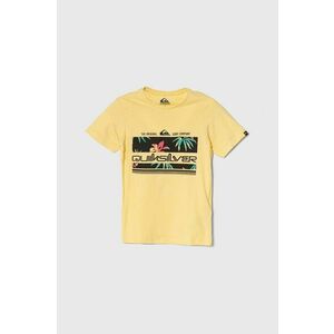 Quiksilver tricou de bumbac pentru copii TROPICALRAINYTH culoarea galben, cu imprimeu imagine