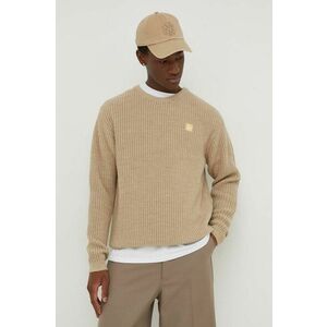 American Vintage pulover din amestec de lana barbati, culoarea bej imagine