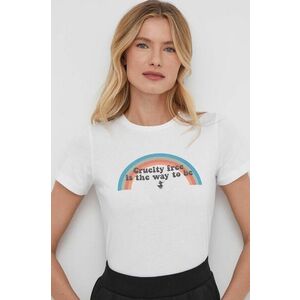 Save The Duck tricou din bumbac femei, culoarea alb imagine