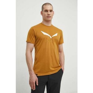 Salewa tricou sport Solidlogo culoarea maro, cu imprimeu imagine