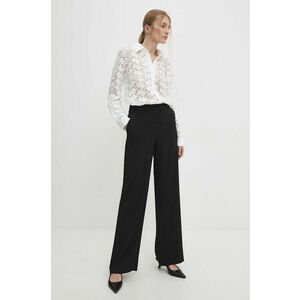 Answear Lab pantaloni femei, culoarea negru, drept, high waist imagine