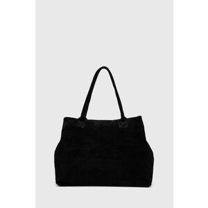 Answear Lab geanta de mana din piele intoarsa culoarea negru imagine