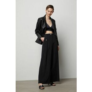 Answear Lab pantaloni femei, culoarea negru, drept, high waist imagine