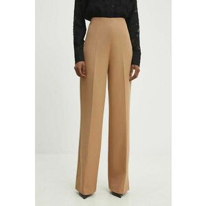Answear Lab pantaloni femei, culoarea bej, lat, high waist imagine