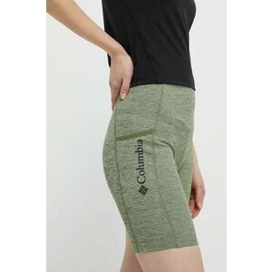 Columbia pantaloni scurți sport Move femei, culoarea verde, melanj, high waist 2075971 imagine