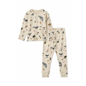 Liewood pijamale de bumbac pentru copii culoarea bej, modelator imagine