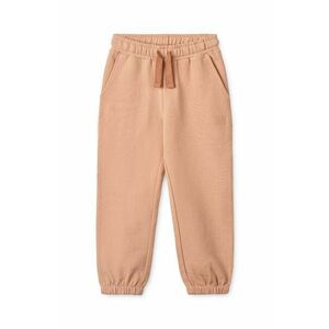 Liewood pantaloni de trening din bumbac pentru copii culoarea bej, neted imagine