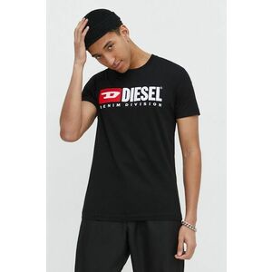 Diesel tricou din bumbac barbati, culoarea negru, cu imprimeu imagine