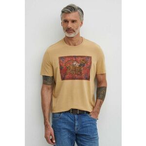 Medicine tricou din bumbac barbati, culoarea bej, cu imprimeu imagine