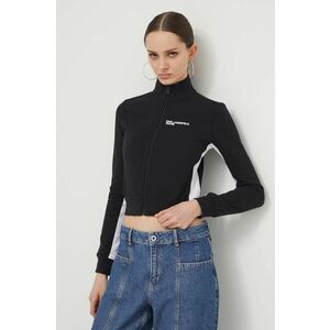 Karl Lagerfeld Jeans bluza femei, culoarea negru, cu imprimeu imagine