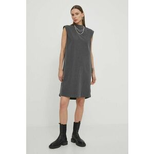 G-Star Raw rochie din bumbac culoarea gri, mini, drept imagine