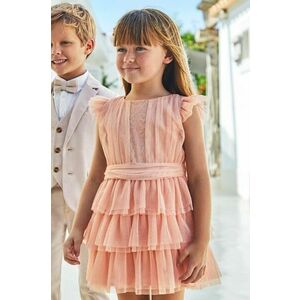 Mayoral rochie fete culoarea bej, mini, evazati imagine
