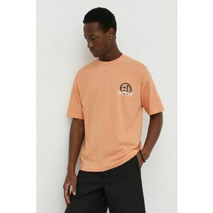 Drykorn tricou din bumbac barbati, culoarea portocaliu, cu imprimeu imagine