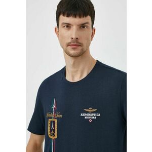 Aeronautica Militare tricou din bumbac barbati, culoarea albastru marin, cu imprimeu imagine