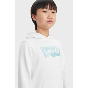 Levi's bluza copii LVB PALM BATWING FILL HOODIE culoarea alb, cu glugă, cu imprimeu imagine
