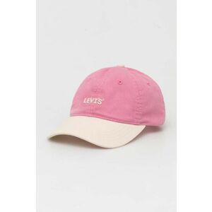 Levi's șapcă de baseball din bumbac culoarea roz, cu imprimeu imagine