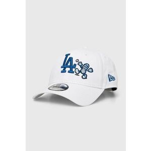 New Era șapcă de baseball din bumbac culoarea alb, cu imprimeu, LOS ANGELES DODGERS imagine