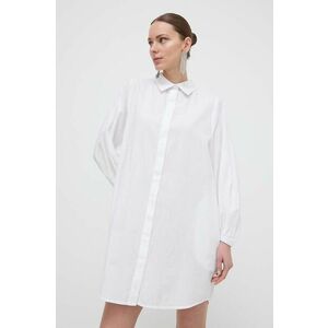 Silvian Heach rochie din bumbac culoarea alb, mini, drept imagine