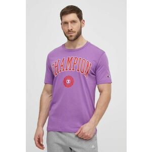 Champion tricou din bumbac barbati, culoarea violet, cu imprimeu, 219852 imagine