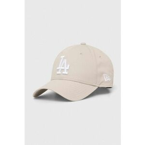 New Era șapcă de baseball din bumbac culoarea bej, cu imprimeu, LOS ANGELES DODGERS imagine