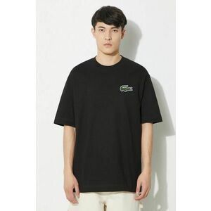 Lacoste tricou din bumbac culoarea negru, cu imprimeu imagine
