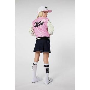 Karl Lagerfeld fusta denim pentru copii culoarea alb, mini, drept imagine