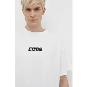 Converse tricou din bumbac barbati, culoarea alb, cu imprimeu imagine