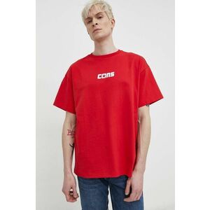 Converse tricou din bumbac barbati, culoarea rosu, cu imprimeu imagine
