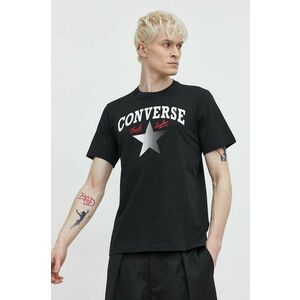 Converse tricou din bumbac culoarea negru, cu imprimeu imagine