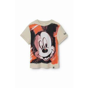 Desigual tricou de bumbac pentru copii x Mickey culoarea alb, cu imprimeu imagine