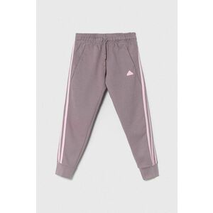 adidas pantaloni de trening pentru copii culoarea violet, neted imagine