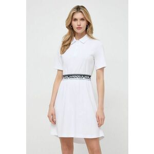 Karl Lagerfeld rochie din bumbac culoarea alb, mini, evazati imagine