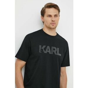 Karl Lagerfeld tricou din bumbac barbati, culoarea negru, cu imprimeu imagine
