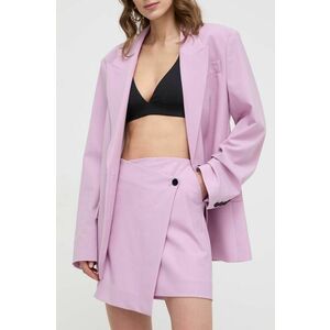 Karl Lagerfeld fusta din amestec de lana culoarea roz, mini, evazati imagine