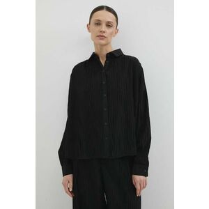 Answear Lab cămașă de damă, culoarea negru, regular, cu guler clasic imagine