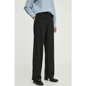 Marc O'Polo pantaloni din amestec de in culoarea negru, drept, high waist imagine
