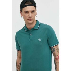Abercrombie & Fitch tricou polo barbati, culoarea verde, cu imprimeu imagine