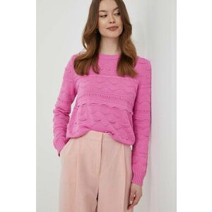 United Colors of Benetton pulover de bumbac culoarea roz, light imagine