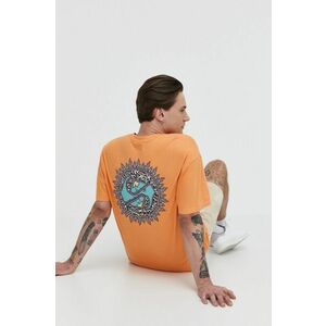 Quiksilver tricou din bumbac barbati, culoarea portocaliu, cu imprimeu imagine