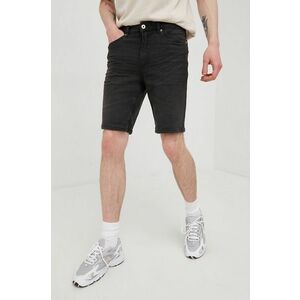 Solid pantaloni scurti jeans barbati, culoarea gri imagine