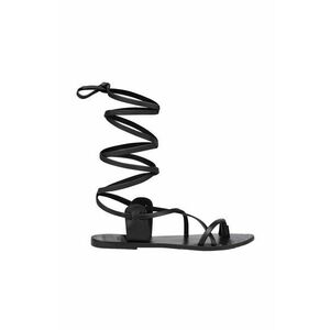 Manebi sandale de piele Tie-Up Leather Sandals femei, culoarea negru L 7.0 Y0 imagine