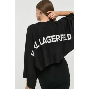 Karl Lagerfeld pulover femei, culoarea negru, light imagine