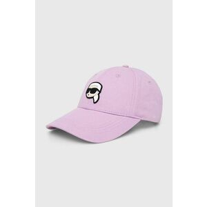 Karl Lagerfeld șapcă de baseball din bumbac culoarea violet, cu imprimeu imagine