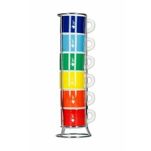 Bialetti set cești espresso cu suport Color 6-pack imagine