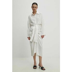 Answear Lab rochie culoarea alb, midi, drept imagine