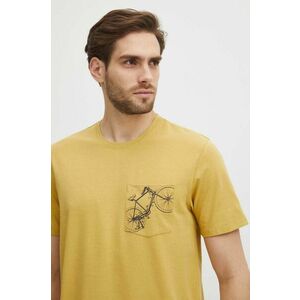 Medicine tricou din bumbac barbati, culoarea galben, cu imprimeu imagine