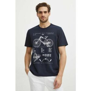 Medicine tricou din bumbac barbati, culoarea albastru marin, cu imprimeu imagine
