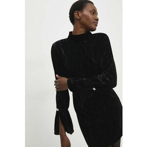 Answear Lab rochie de catifea culoarea negru, mini, evazati imagine