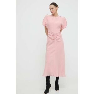 Victoria Beckham rochie culoarea roz, maxi, evazati imagine
