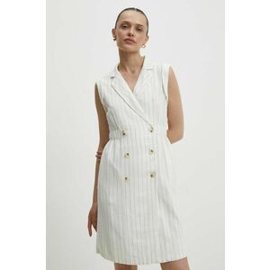 Answear Lab rochie din in culoarea alb, mini, evazati imagine